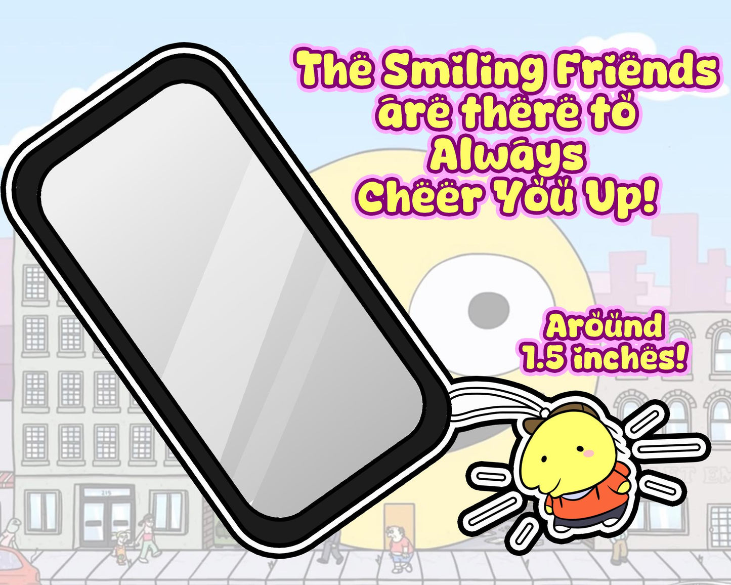 Smiling Friends Charlie Pim Alan Glep Mini Phone Charm Keychains