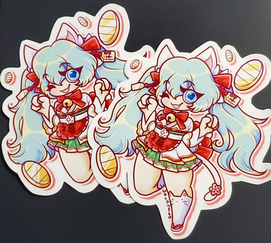 Hatsune Miku Maneki Neko Sticker