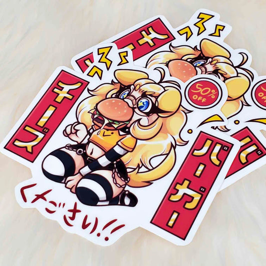 Roblox Noob Puppy Girl Cheeseburger Meme Sticker