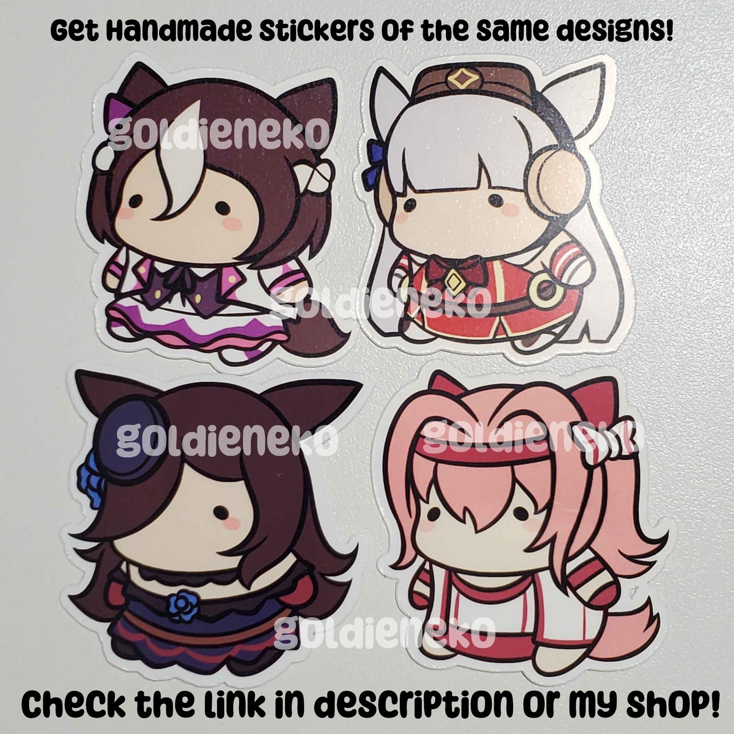 Uma Musume Haru Urara, Rice Shower, Special Week and Goldship Chibi Bean Phone Charm Keychains
