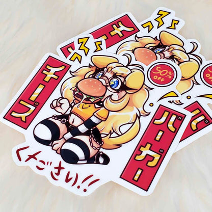 Roblox Noob Puppy Girl Cheeseburger Meme Sticker