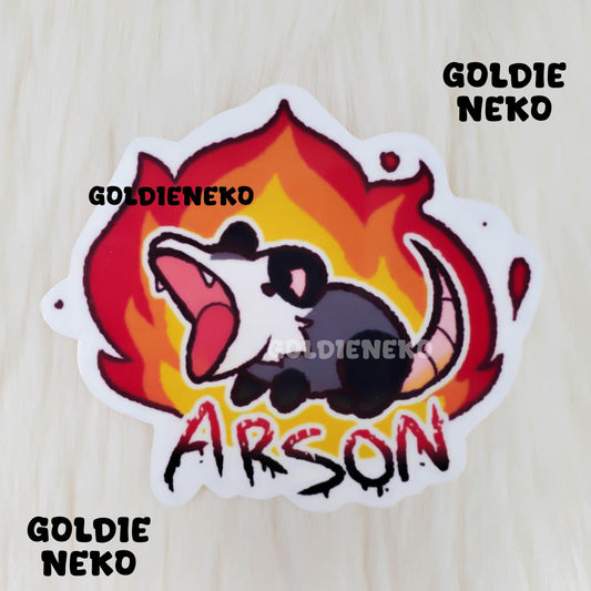 Chaotic Screaming Opossum Arson Sticker