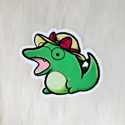 Silly Cute Alligator Crocodile Sticker