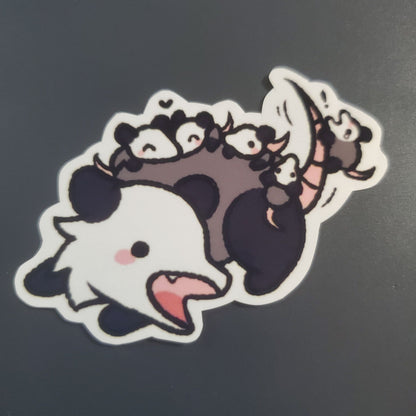 Mama Opossum With Babies Sticker