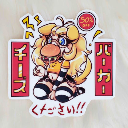 Roblox Noob Puppy Girl Cheeseburger Meme Sticker
