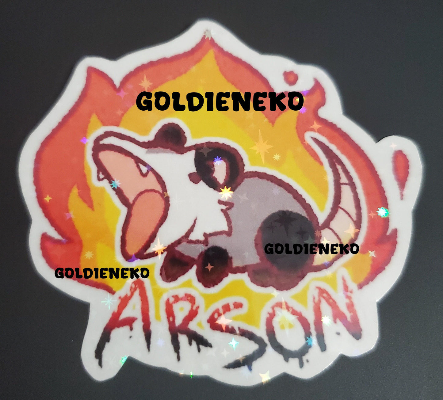 Chaotic Screaming Opossum Arson Sticker