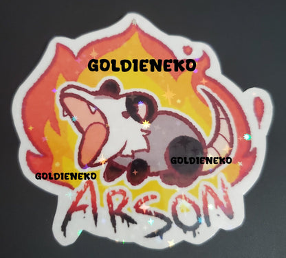Chaotic Screaming Opossum Arson Sticker