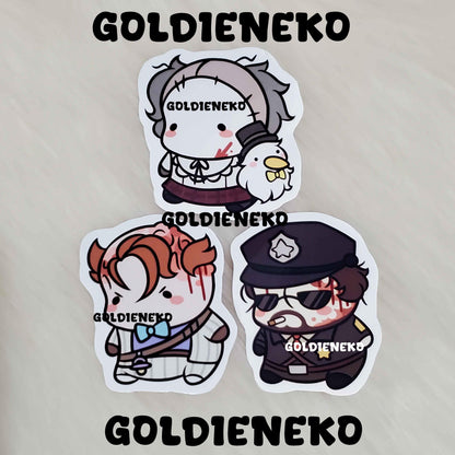Outlast Trials Franco Barbi, Mother Gooseberry and Leland Coyle Stickers