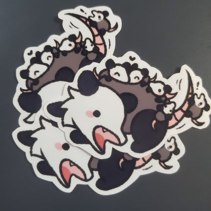 Mama Opossum With Babies Sticker