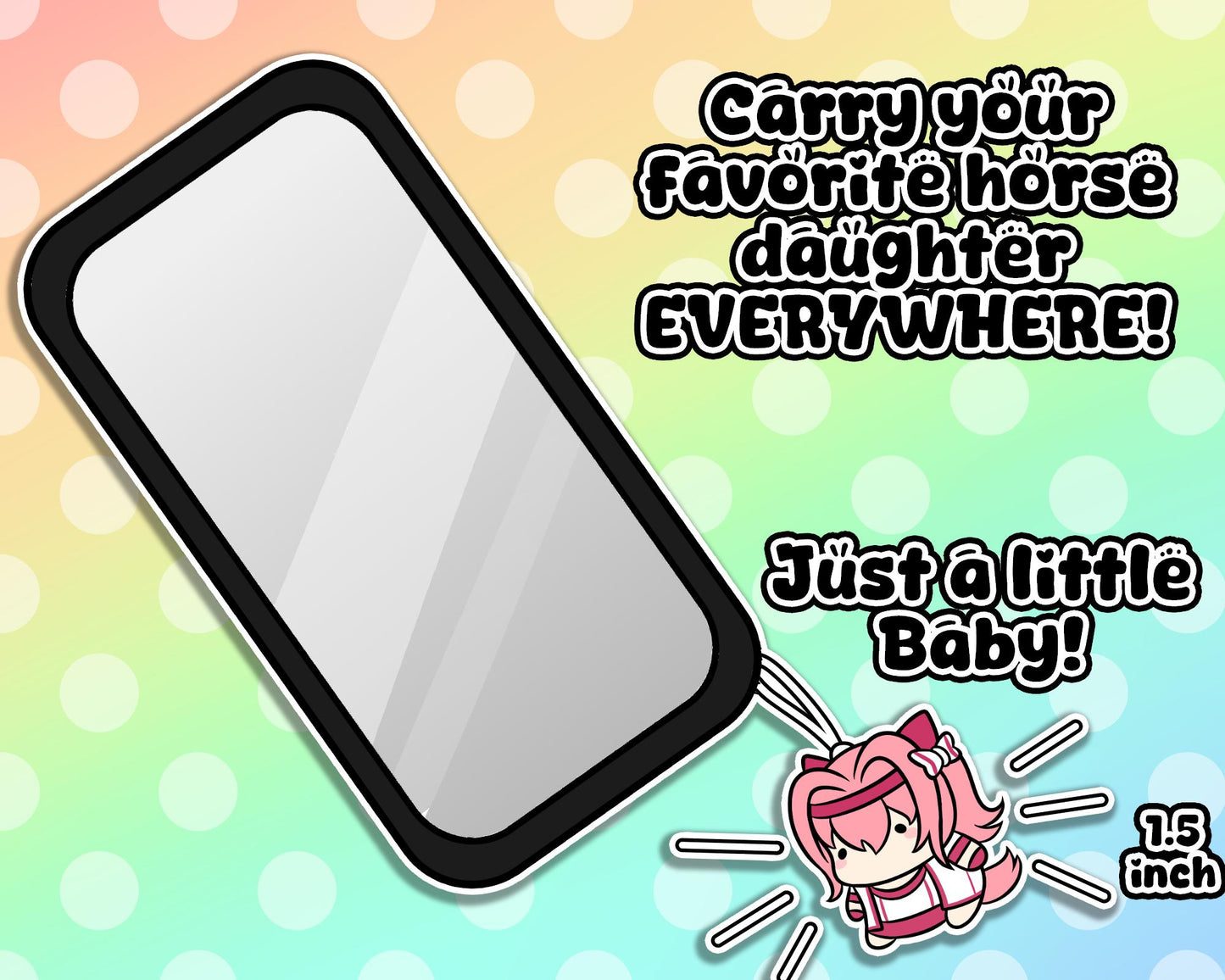 Uma Musume Haru Urara, Rice Shower, Special Week and Goldship Chibi Bean Phone Charm Keychains