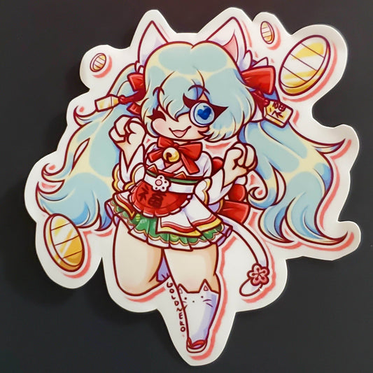 Hatsune Miku Maneki Neko Sticker