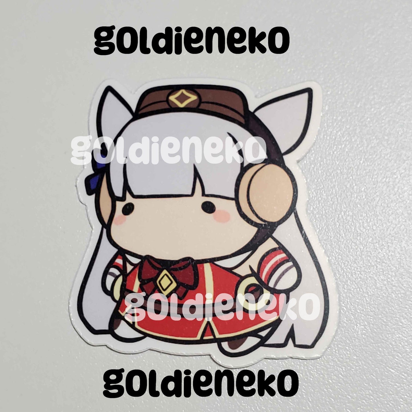 UmaMusume Haru Urara, Rice Shower, Special Week and Goldship Chibi Bean Stickers (2")