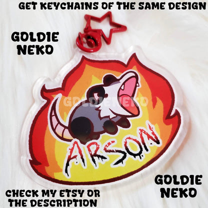 Chaotic Screaming Opossum Arson Sticker